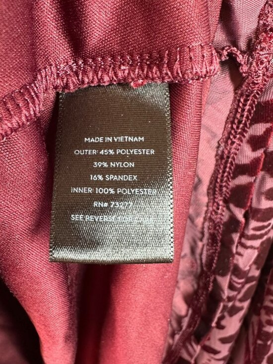 Simply Vera Wang Velvet Burnout Top Plum Animal Print Long Sleeve XL - Picture 5 of 5